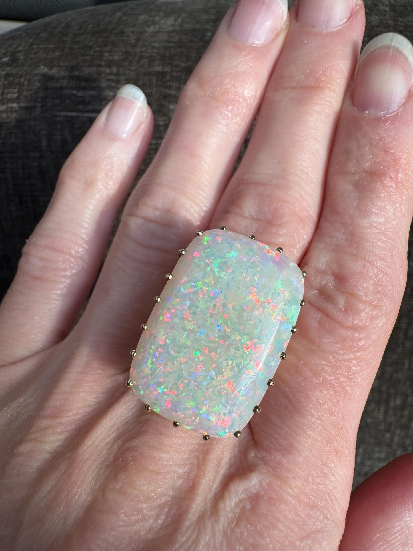 GIA Certified 24ct Opal Ring | Vintage 14k Gold Statement Jewelry