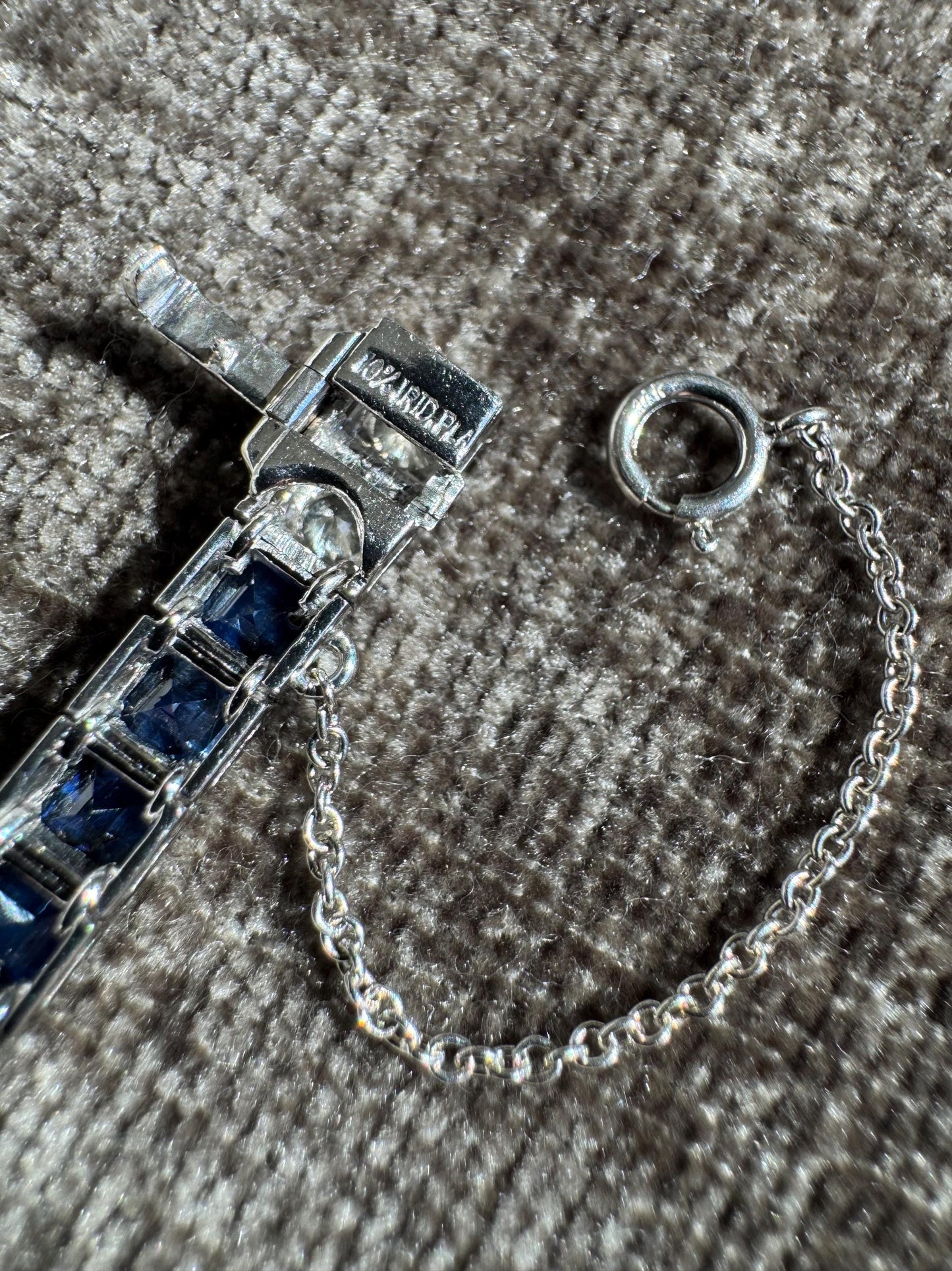 Solid Platinum Natural 9 Carat Sapphire & 2 Carat Diamond Bracelet