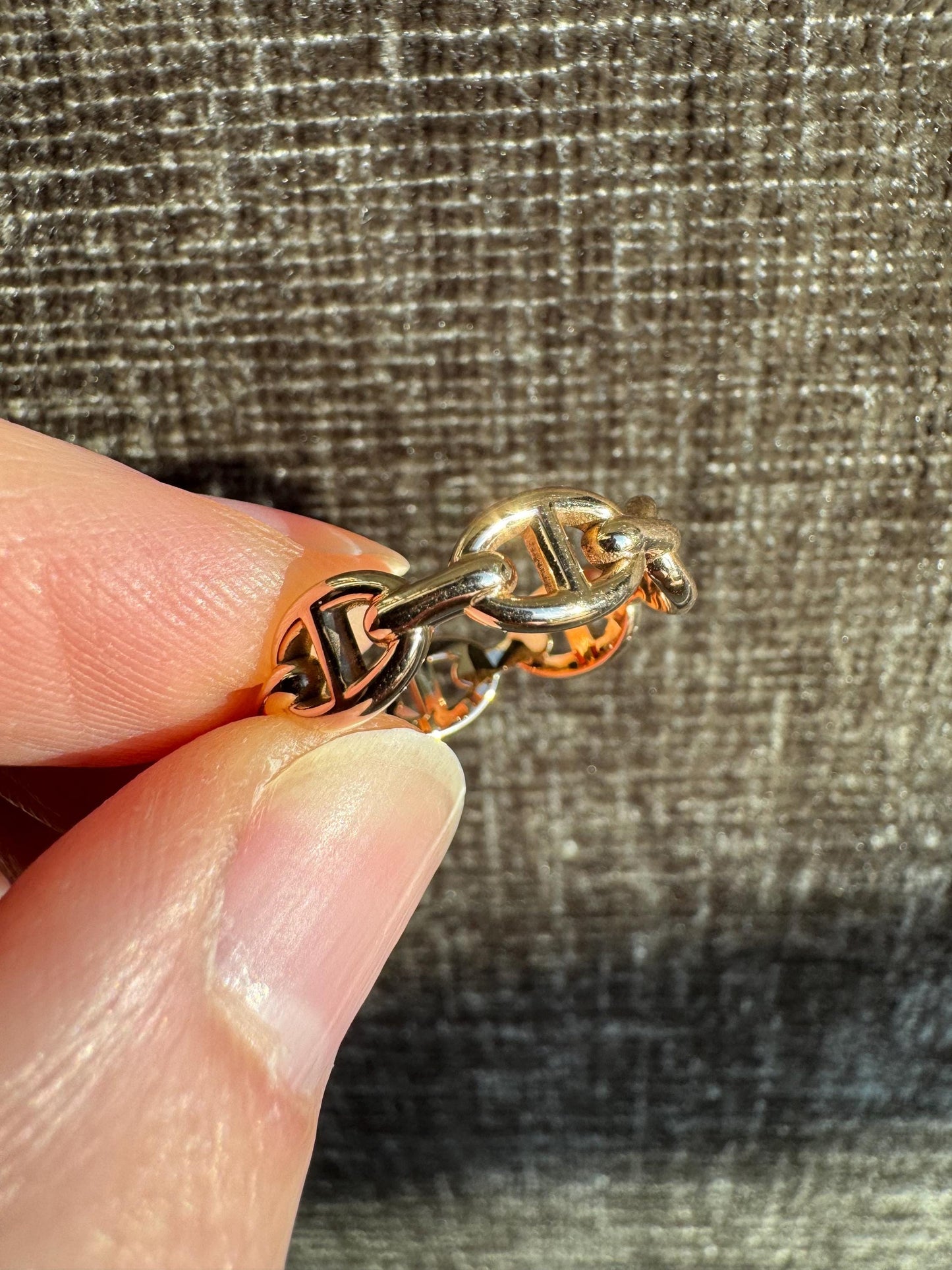 Authentic Hermès Chaine d’Ancre Enchaînée Ring — Small Model | 18k Rose Gold