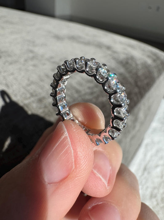 Beautiful Solid 14K Yellow Gold 2.05 CTW Natural Diamond Eternity/Wedding Band