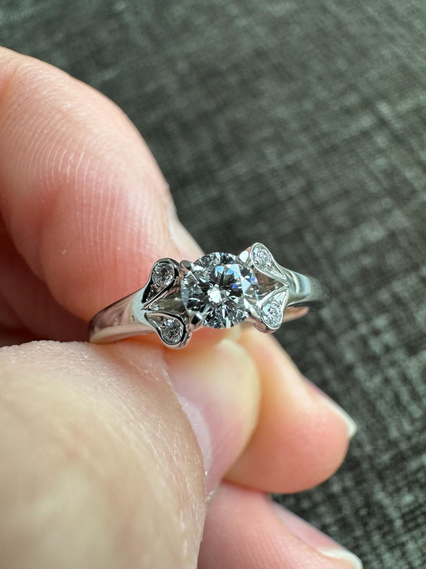 Authentic Carter Natural Diamond & Solid Platinum Ballerina Ring