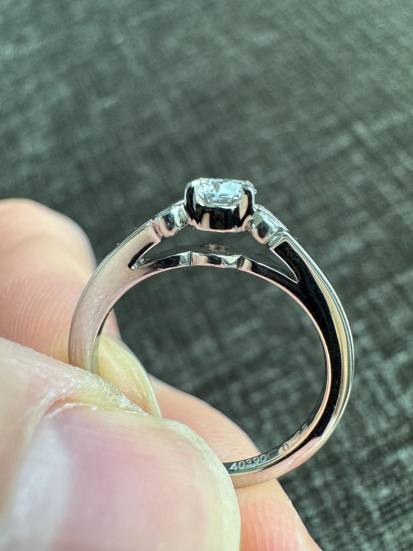 Authentic Carter Natural Diamond & Solid Platinum Ballerina Ring