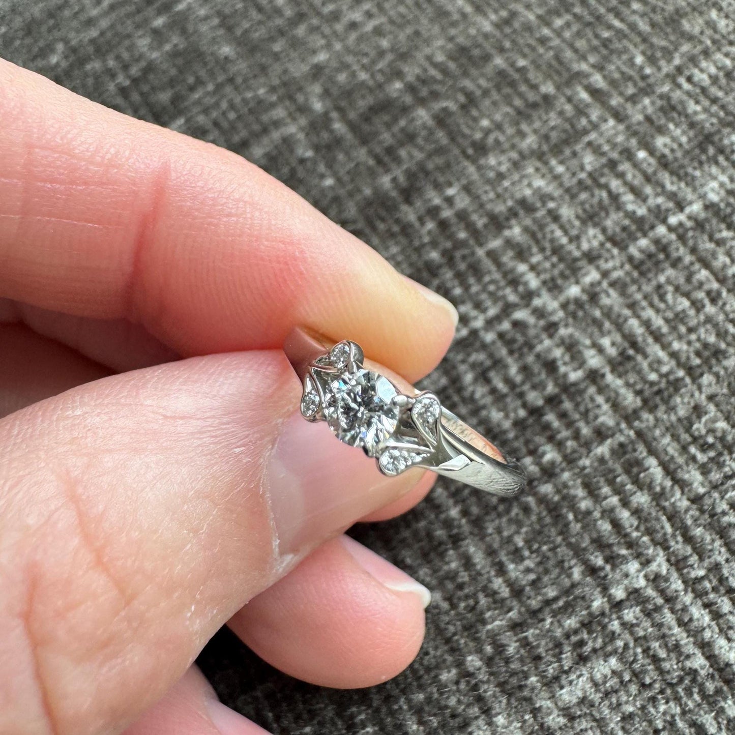 Authentic Carter Natural Diamond & Solid Platinum Ballerina Ring