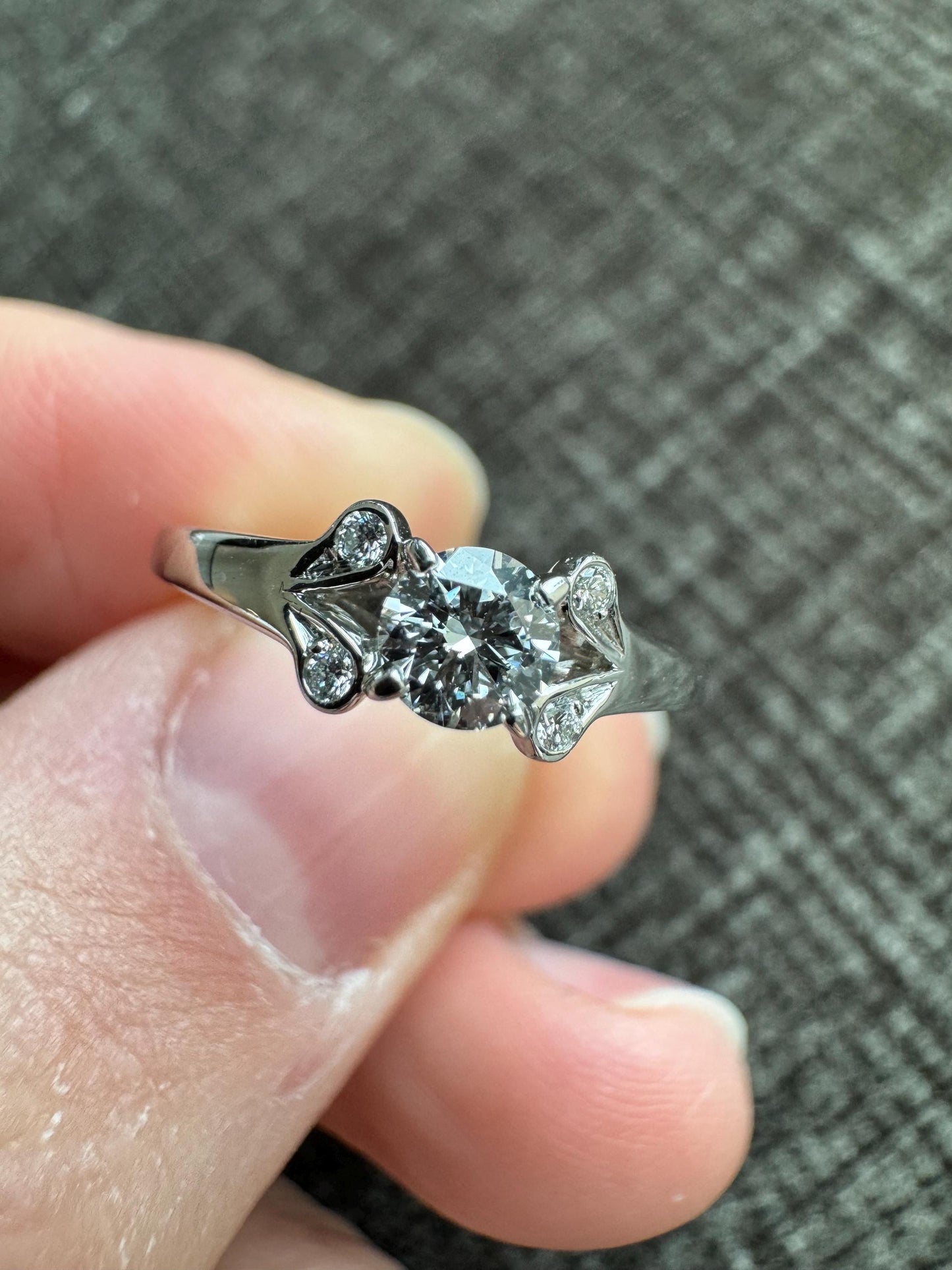 Authentic Carter Natural Diamond & Solid Platinum Ballerina Ring