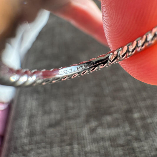 Authentic David Yurman Eden Band Ring in Platinum with Pavé Diamonds