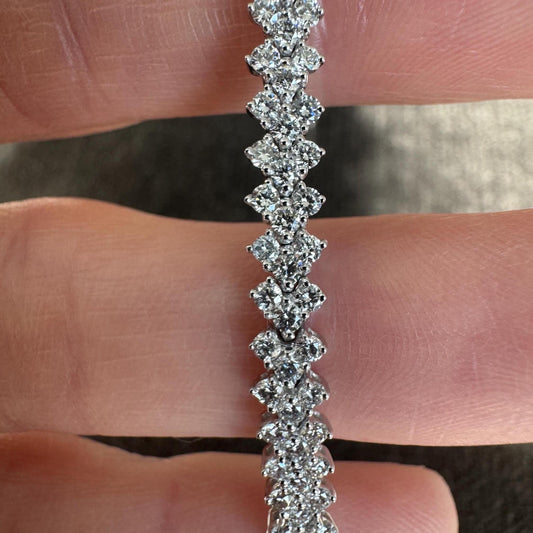 Beautiful 4 Carat Natural Diamond Bracelet in Solid 14k White Gold