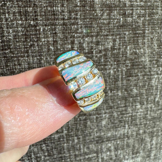 Kabana Australian Opal & Diamond Ring: 14k Gold Na Hoku Fine Jewelry