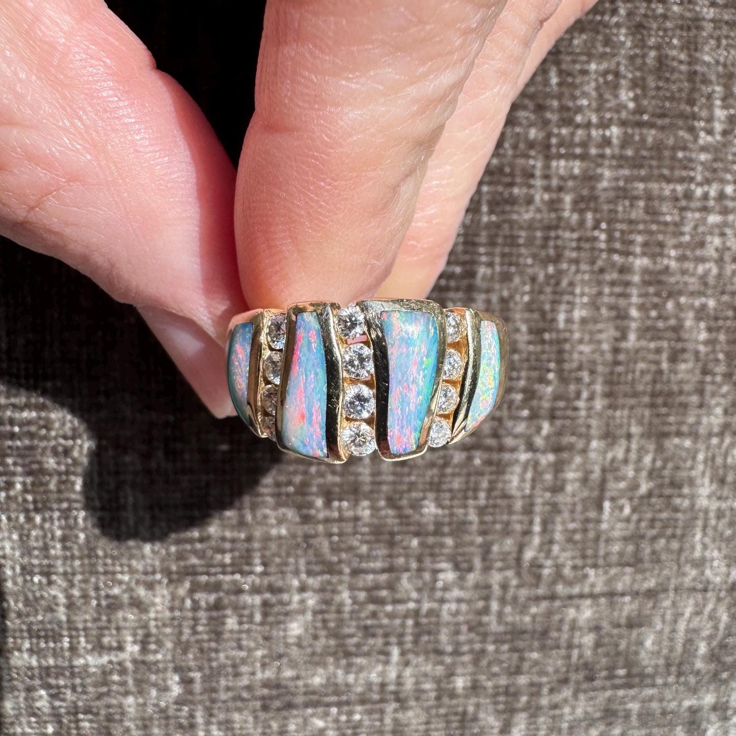 Kabana Australian Opal & Diamond Ring: 14k Gold Na Hoku Fine Jewelry