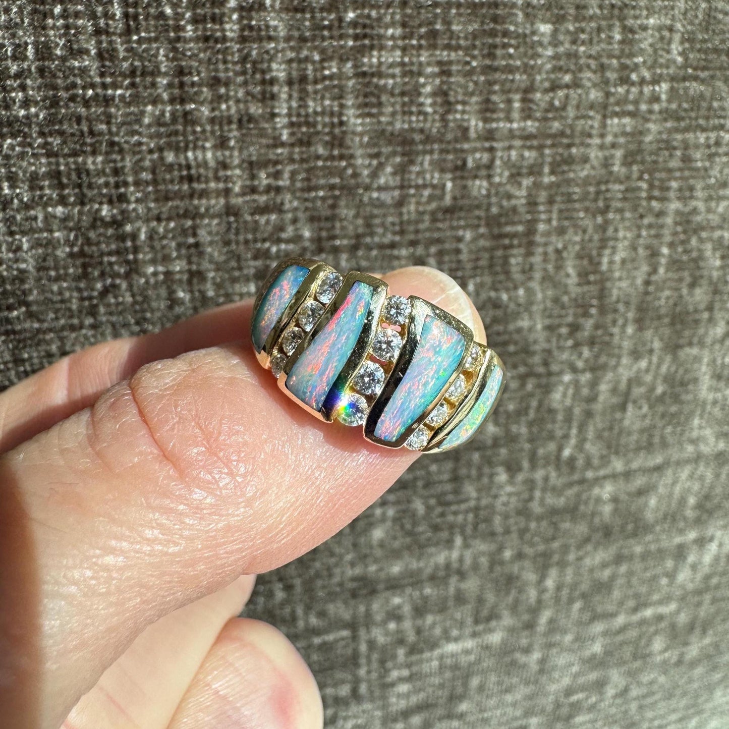 Kabana Australian Opal & Diamond Ring: 14k Gold Na Hoku Fine Jewelry