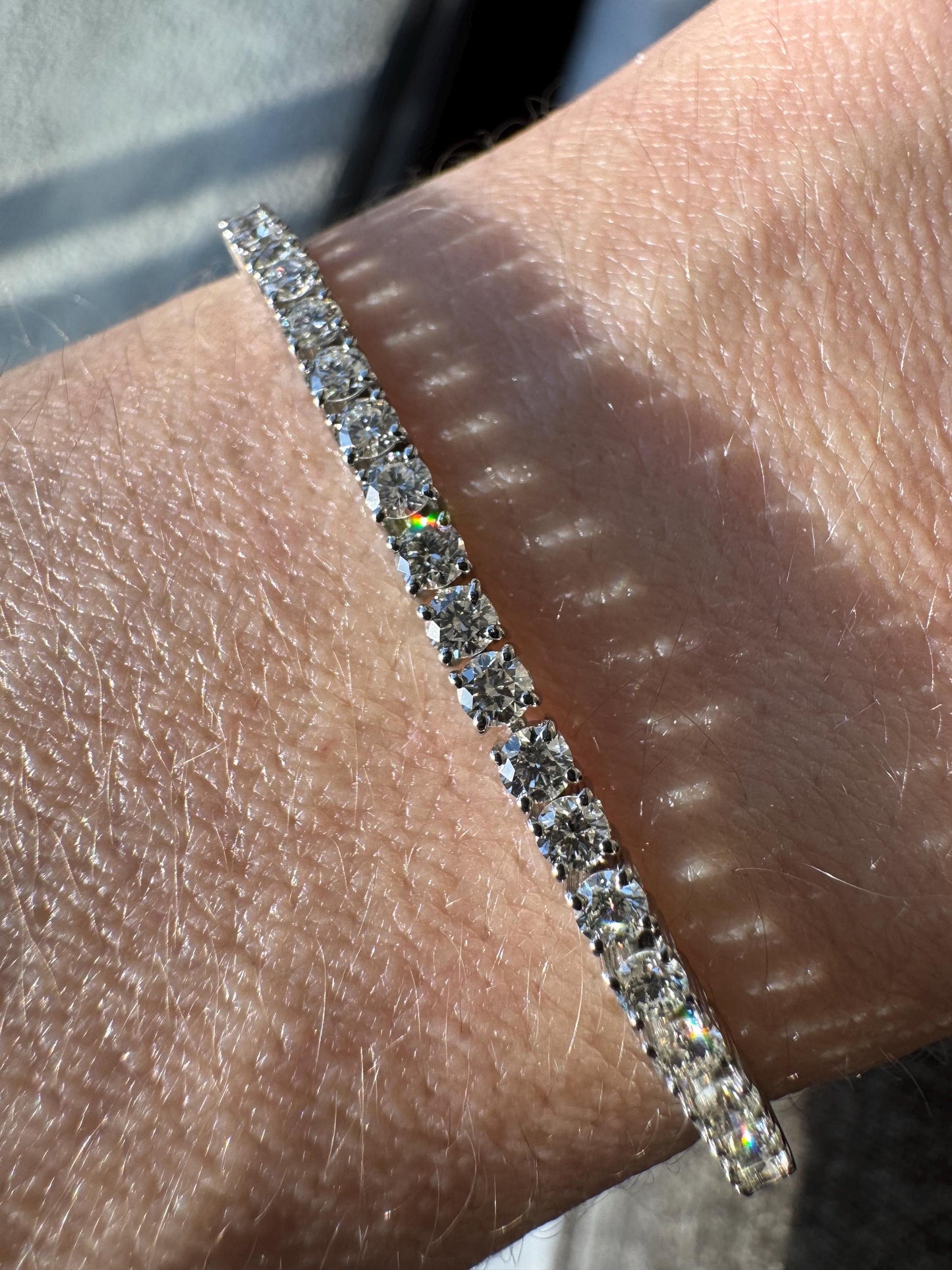 Platinum 4.26ctw Diamond Tennis Bracelet Color G-H & Clarity VS1-VS2 – 7.25”