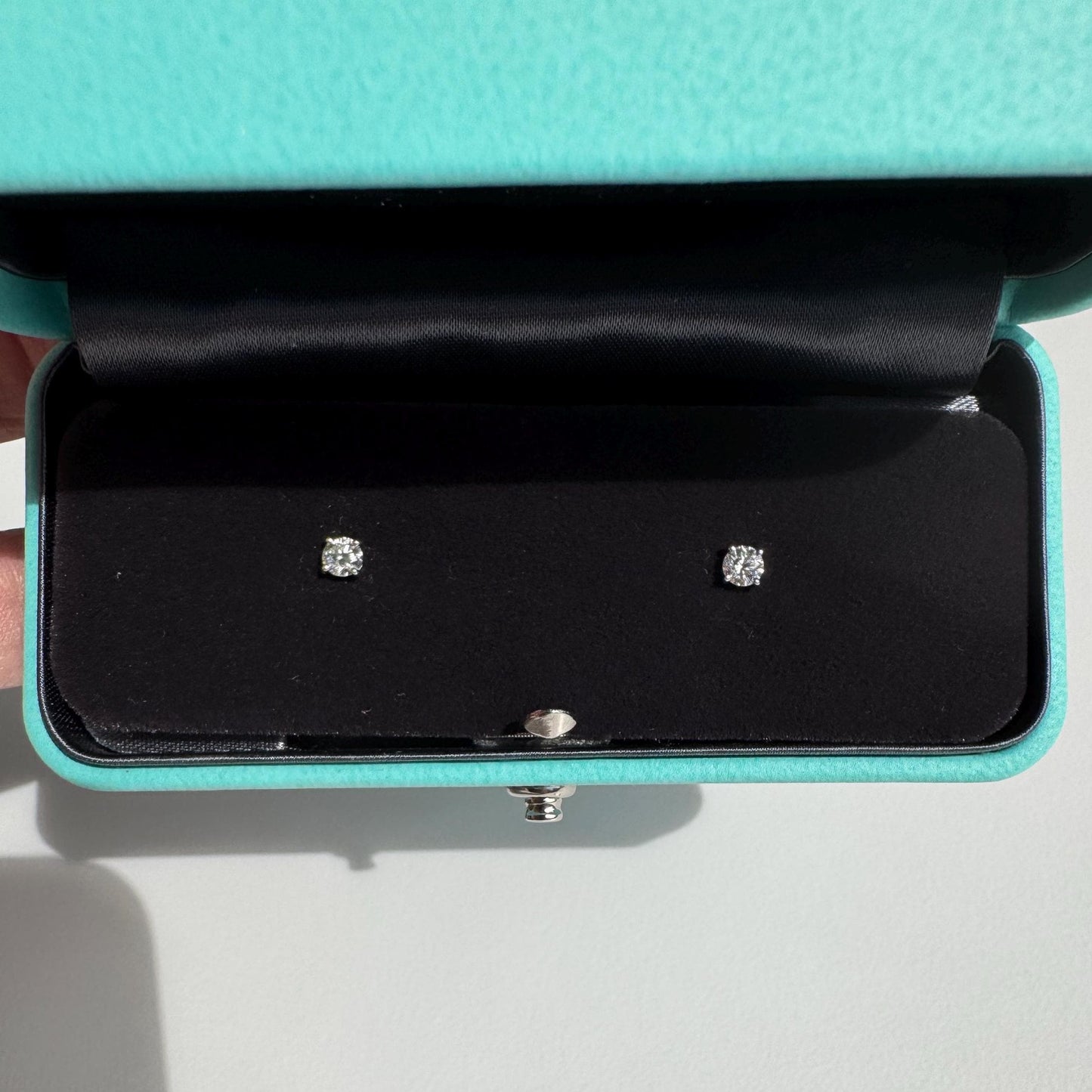 New Tiffany & Co. Platinum Diamond Stud Earrings .31ctw