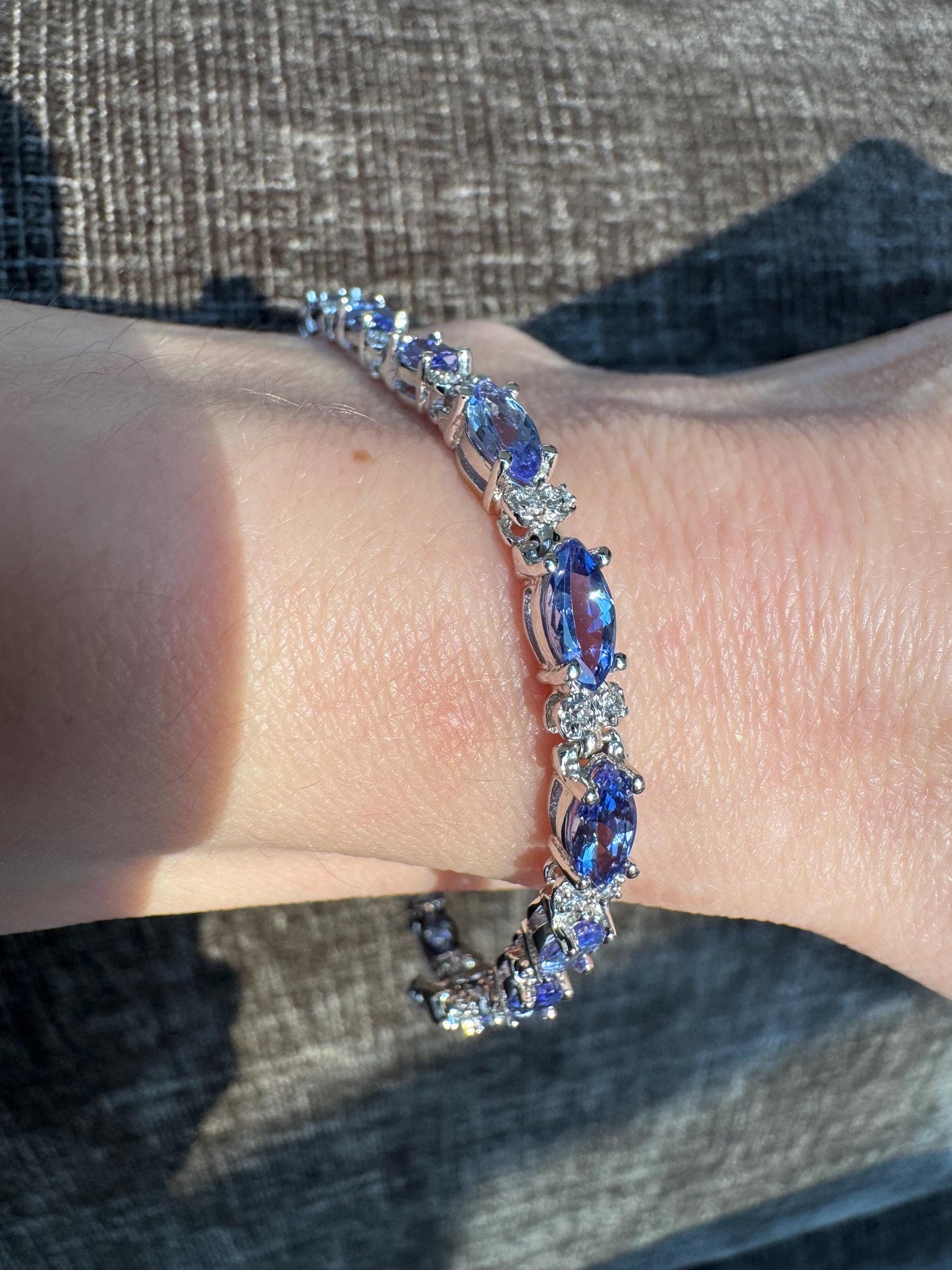 Le Vian Tanzanite & Diamond Tennis Bracelet: 14k White Gold Heirloom