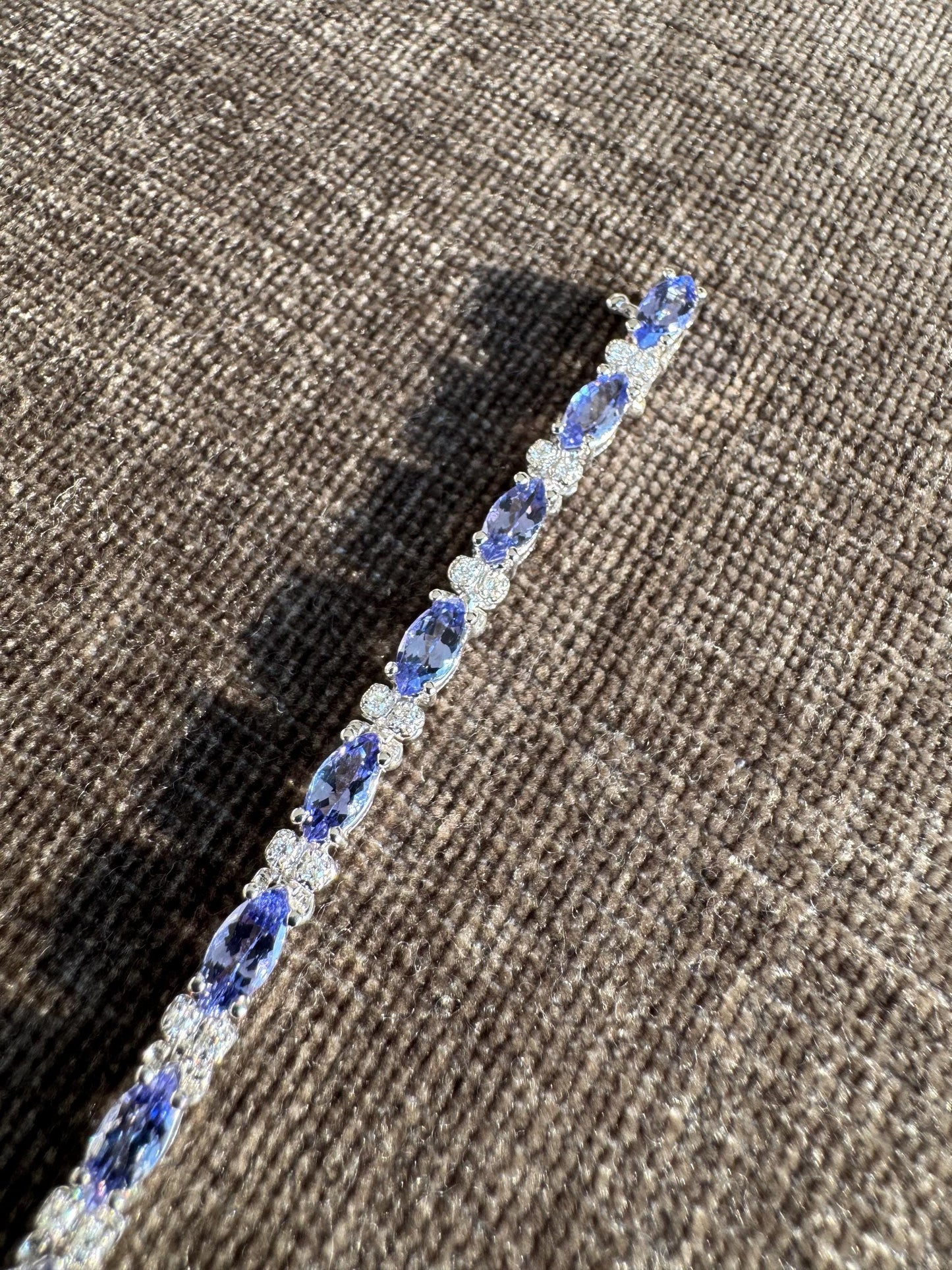 Le Vian Tanzanite & Diamond Tennis Bracelet: 14k White Gold Heirloom