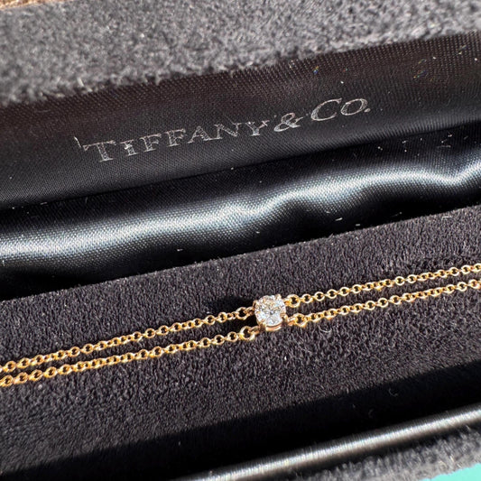 Tiffany & Co. 18K Rose Gold Solitaire Diamond Bracelet – 0.18 CTW