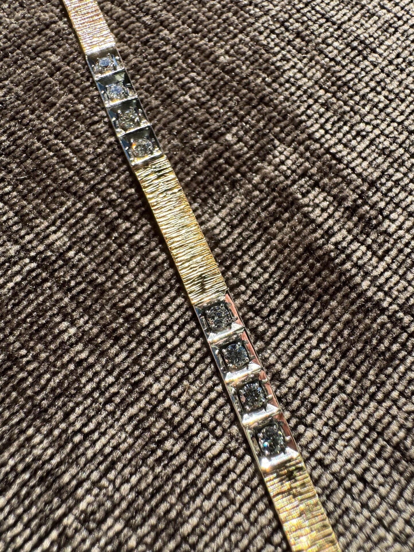 Vintage Two-Toned 14k Yellow & White Gold Diamond Bracelet