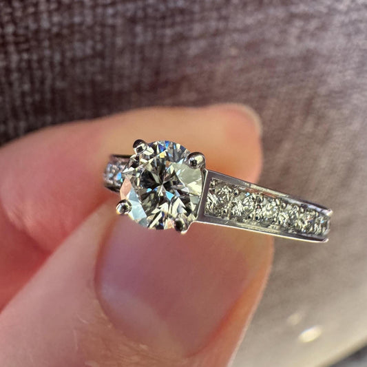 Authentic Cartier 18k White Gold Diamond Ring (All Certs Included)