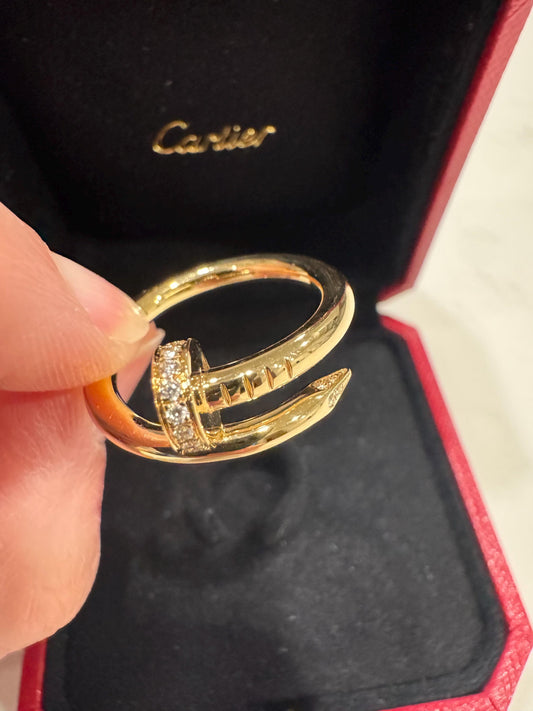 Authentic Cartier Juste Un Clou Diamond Ring | 18k Yellow Gold