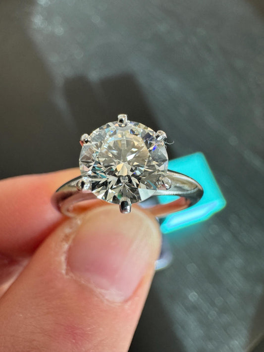 Estate Tiffany & Co Natural Diamond Engagement Ring and Matching Diamond Bands
