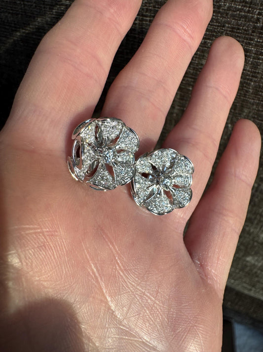 Vintage Authentic Bulgari Divas’ Dream Diamond Flower Earrings