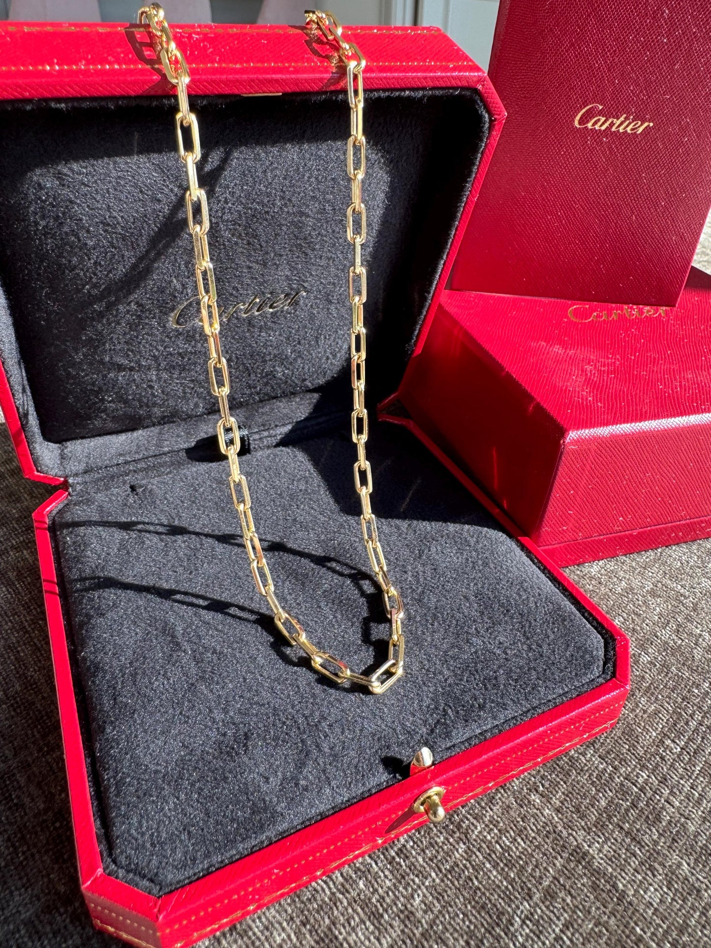 Authentic Cartier Santos Necklace 18k Yellow Gold 22” Chain | Small Model