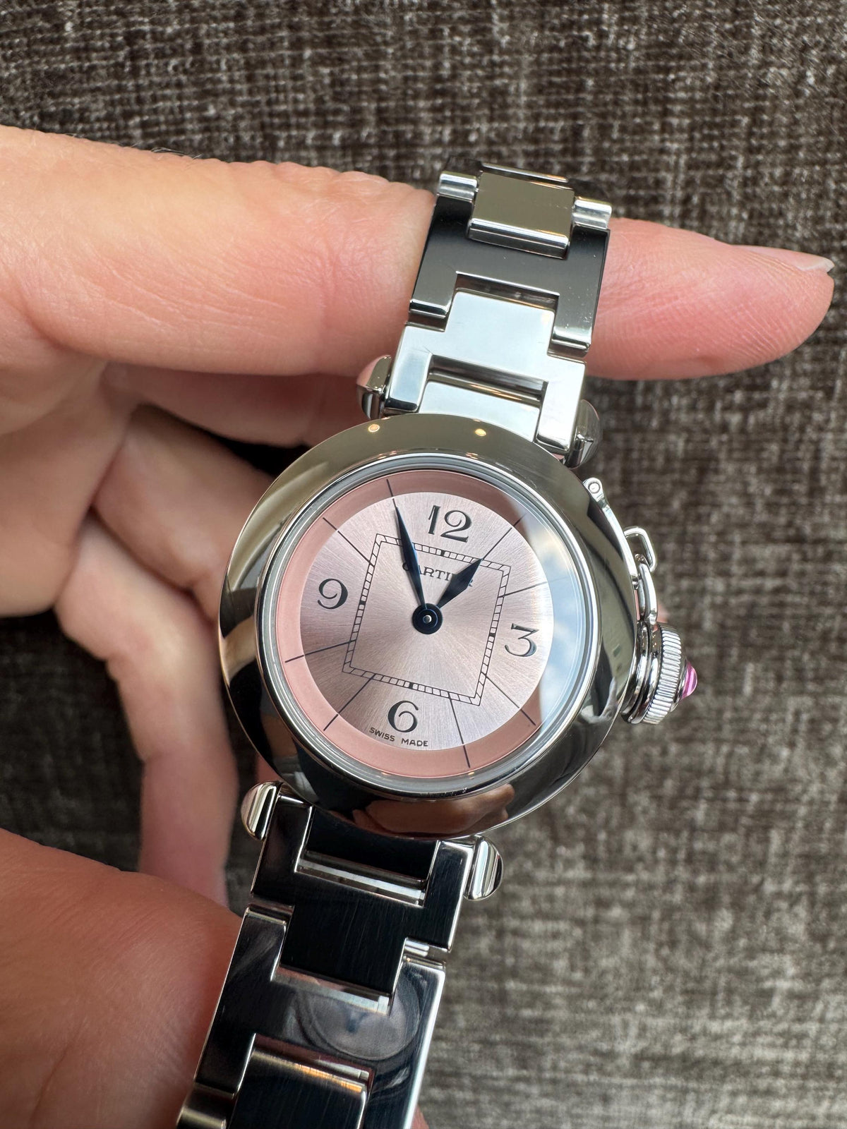 Cartier Pasha de Cartier Watch | Stainless Steel Pink Dial Swiss Quartz Ref. 2973