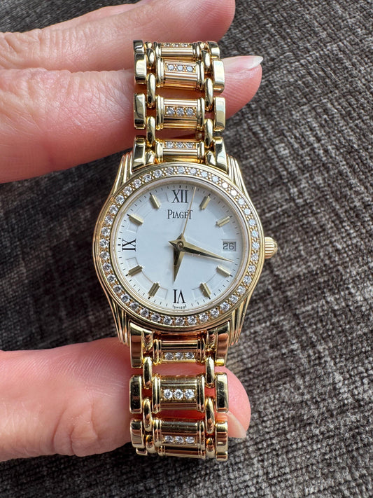 Vintage Piaget 18K Yellow Gold Diamond Watch | Ref. 24005 M302D Swiss Timepiece