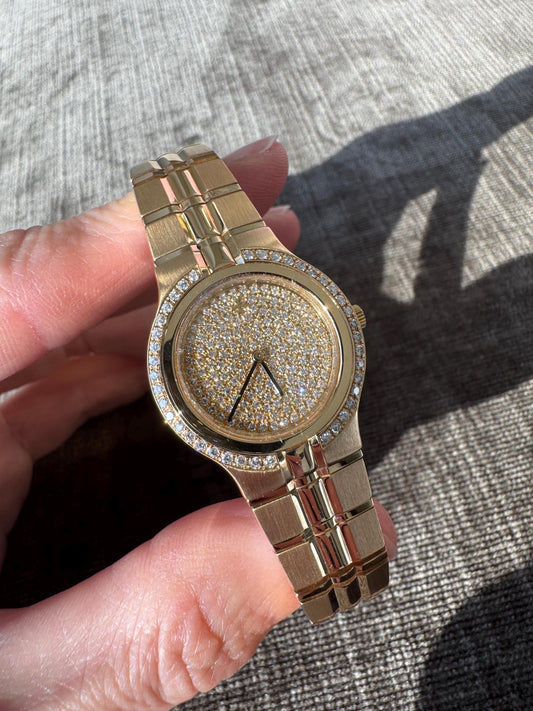 Vintage Factory Vacheron Constantin Phidias 18K Gold Diamond Pavé Dial Watch | No. 876