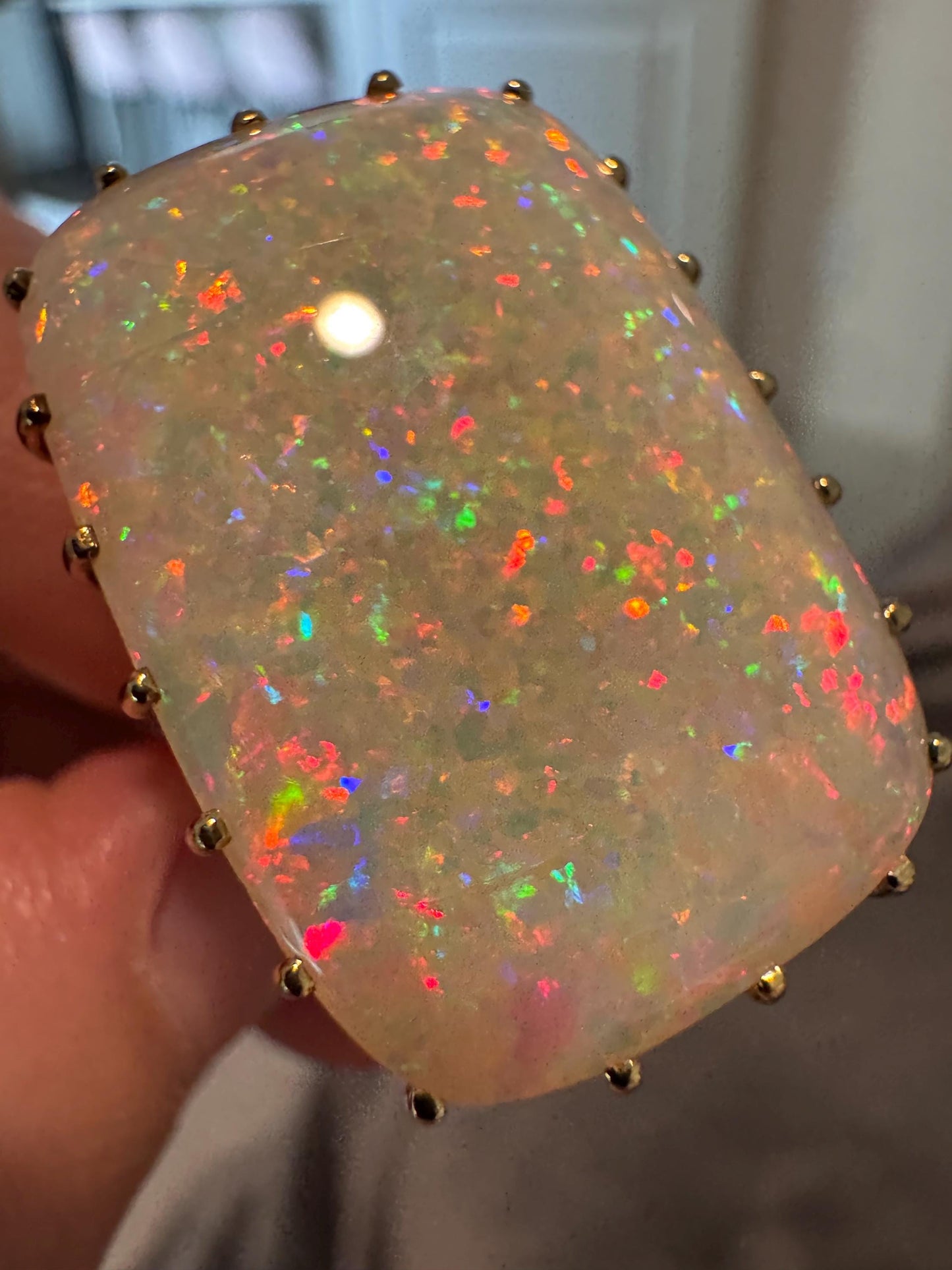 GIA Certified 24ct Opal Ring | Vintage 14k Gold Statement Jewelry