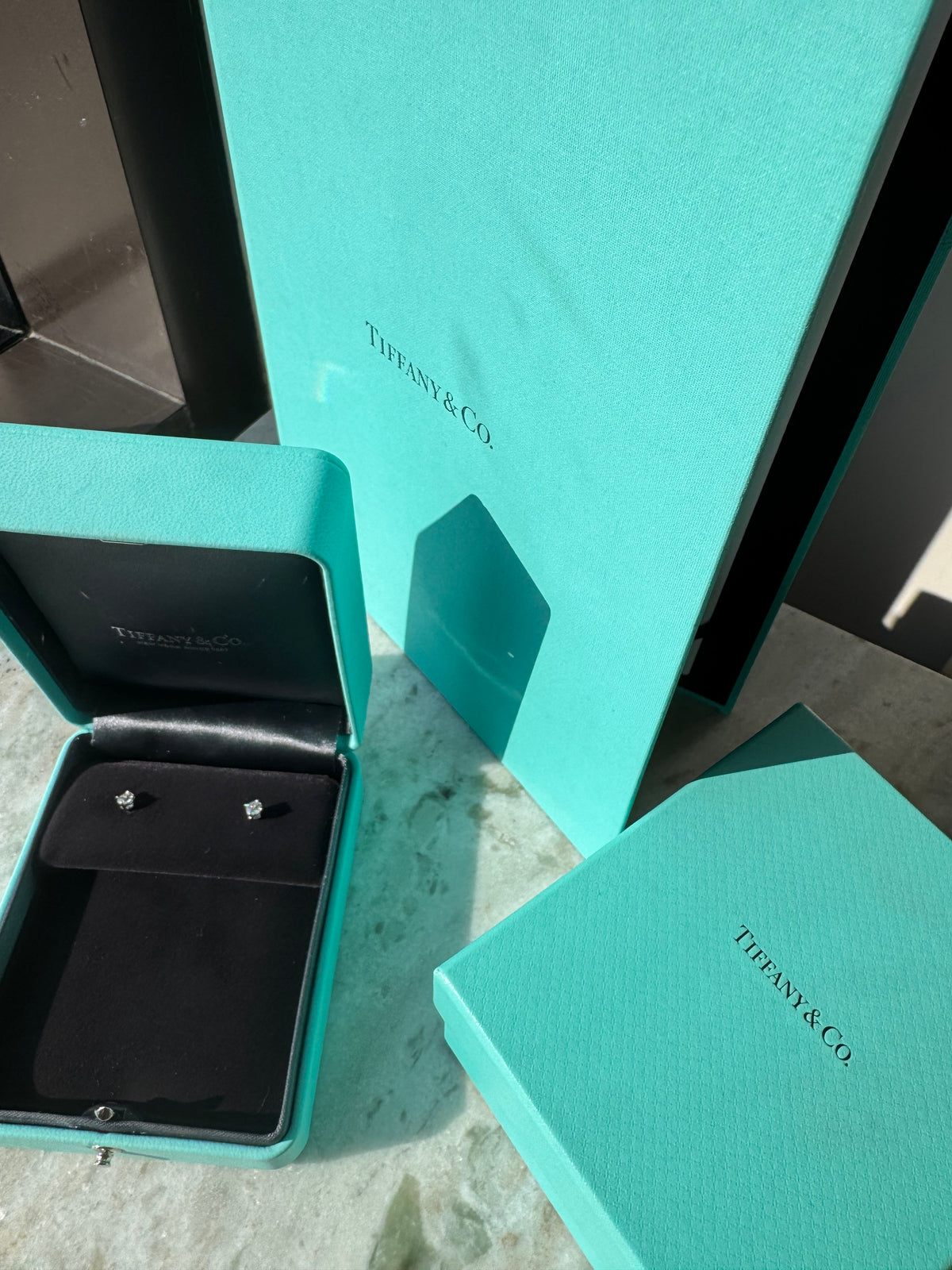 Tiffany & Co. 0.60 CTW Diamond Stud Earrings | H VVS1 VVS2 | Platinum PT950 | Tiffany Diamond Certificates & Box