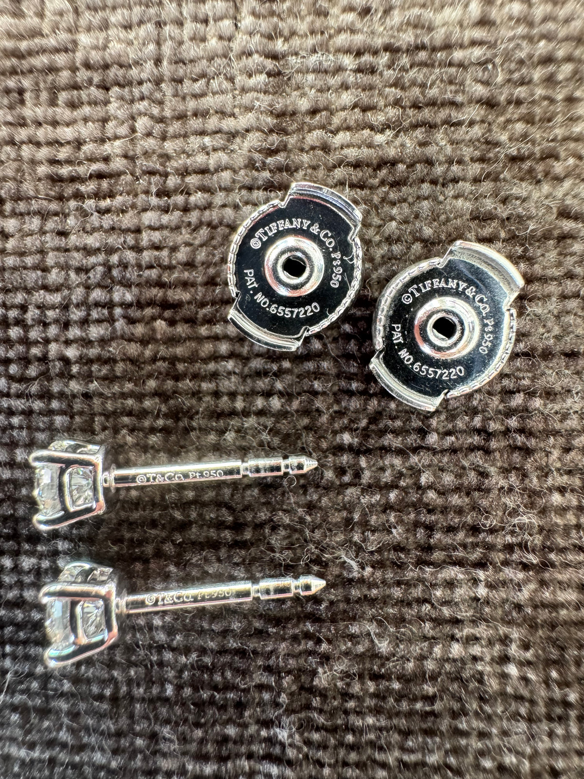 Tiffany & Co. 0.60 CTW Diamond Stud Earrings | H VVS1 VVS2 | Platinum PT950 | Tiffany Diamond Certificates & Box