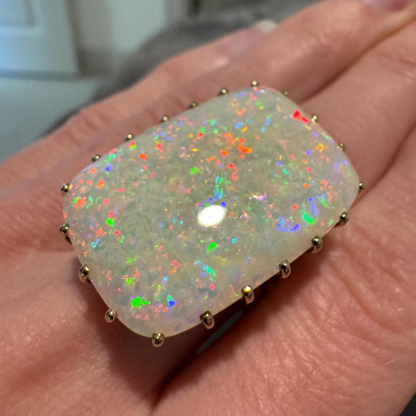 GIA Certified 24ct Opal Ring | Vintage 14k Gold Statement Jewelry