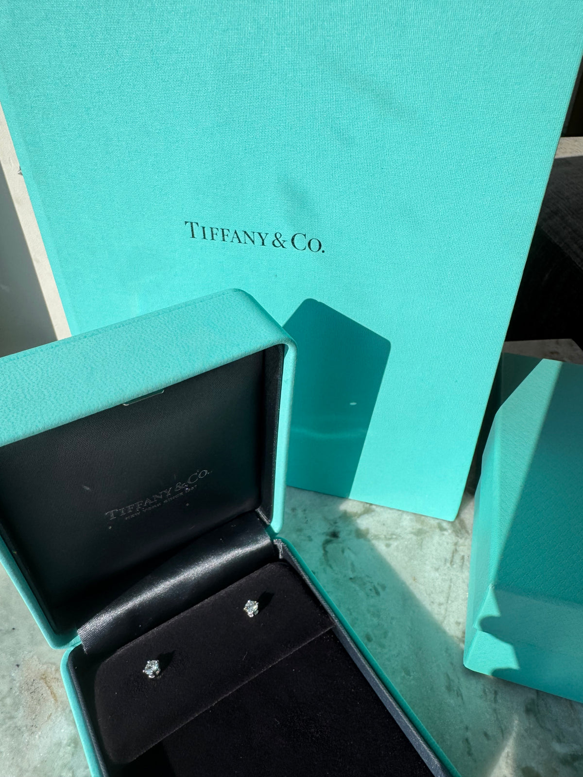 Tiffany & Co. 0.60 CTW Diamond Stud Earrings | H VVS1 VVS2 | Platinum PT950 | Tiffany Diamond Certificates & Box