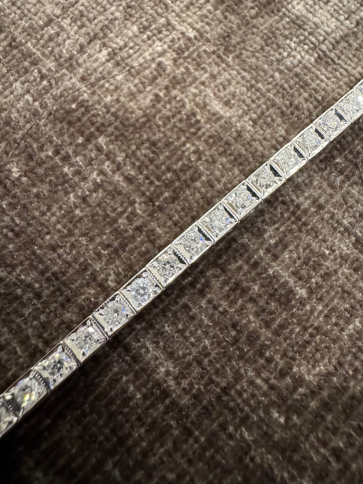 14k Solid White Gold & Natural Diamond Tennis Bracelet