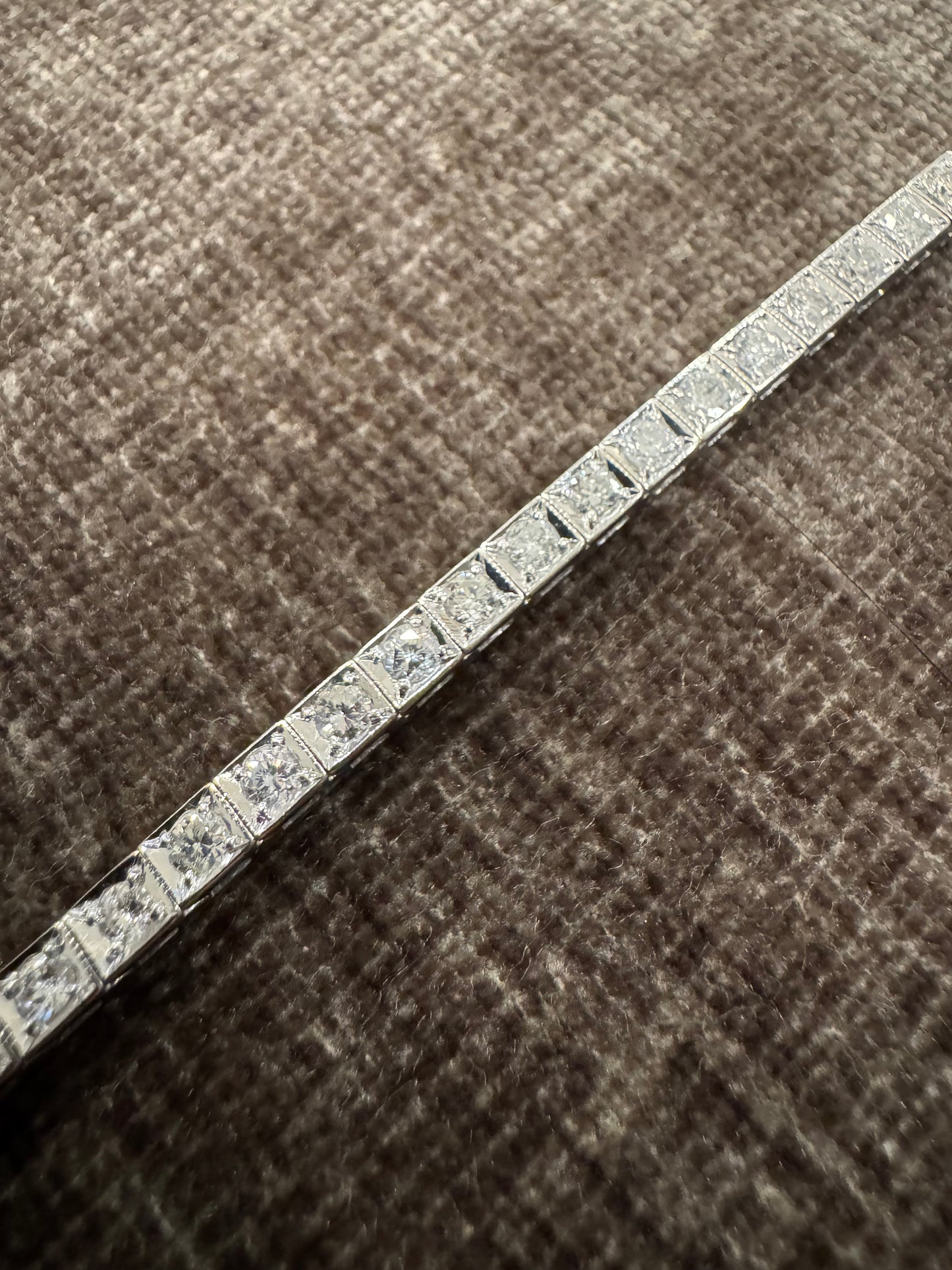 14k Solid White Gold & Natural Diamond Tennis Bracelet