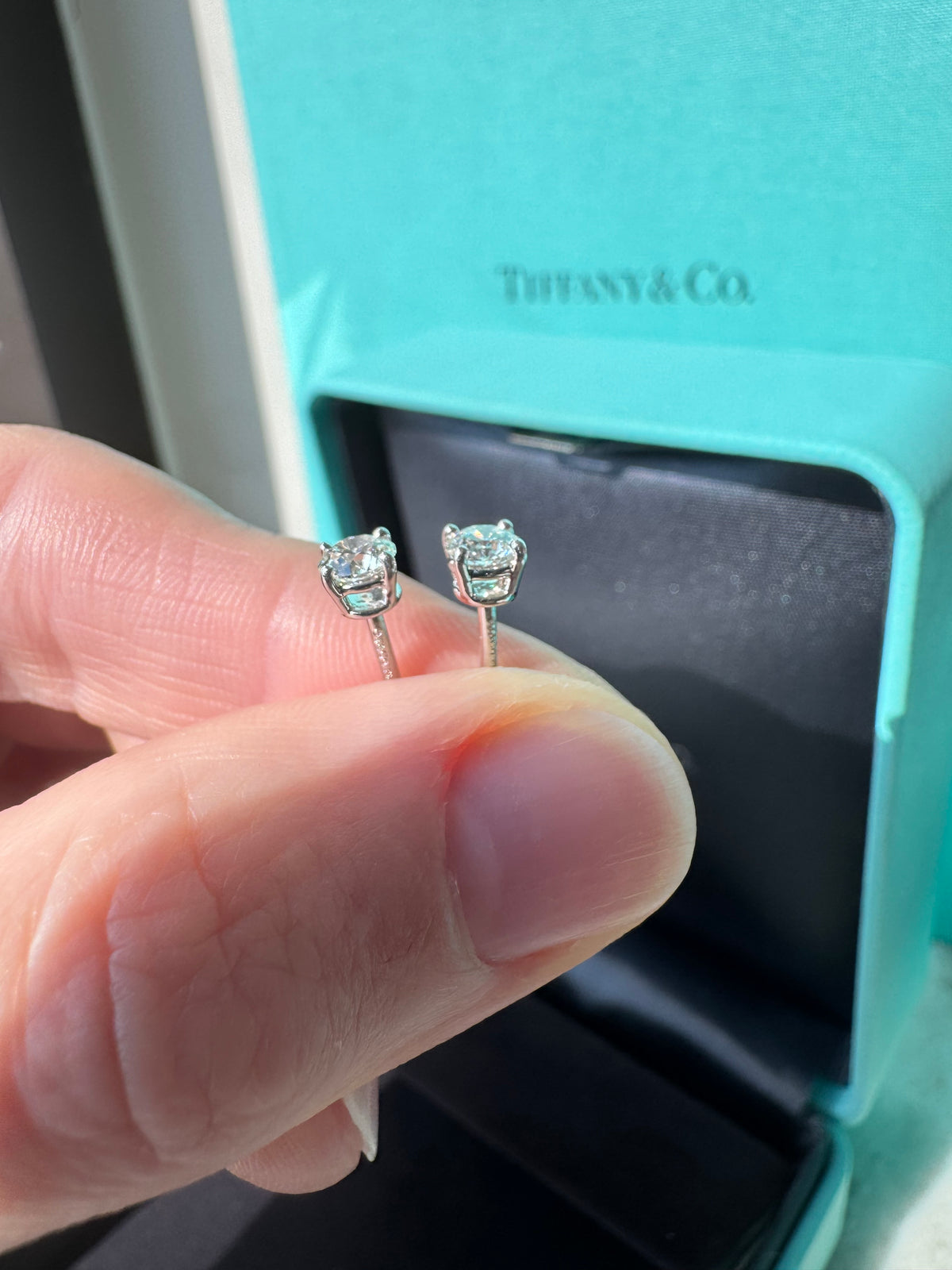 Tiffany & Co. 0.60 CTW Diamond Stud Earrings | H VVS1 VVS2 | Platinum PT950 | Tiffany Diamond Certificates & Box