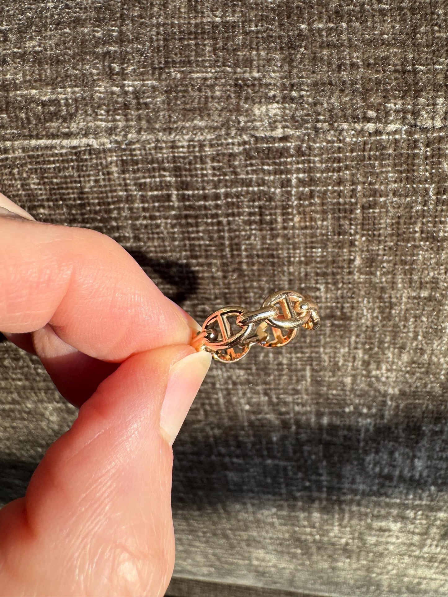 Authentic Hermès Chaine d’Ancre Enchaînée Ring — Small Model | 18k Rose Gold