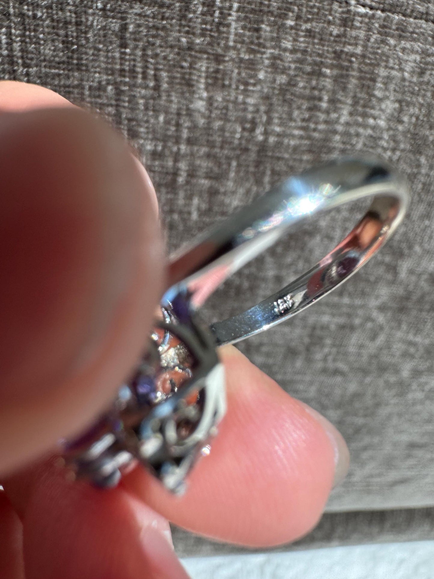 7.21 Carat Natural Untreated Tanzanite & 1 Carat Natural Diamond Ring in 18k Solid White Gold