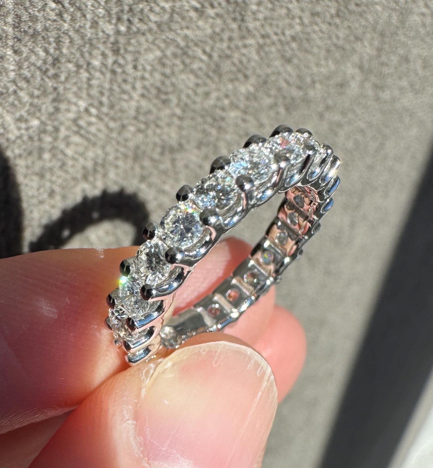 Beautiful Solid 14K Yellow Gold 2.05 CTW Natural Diamond Eternity/Wedding Band