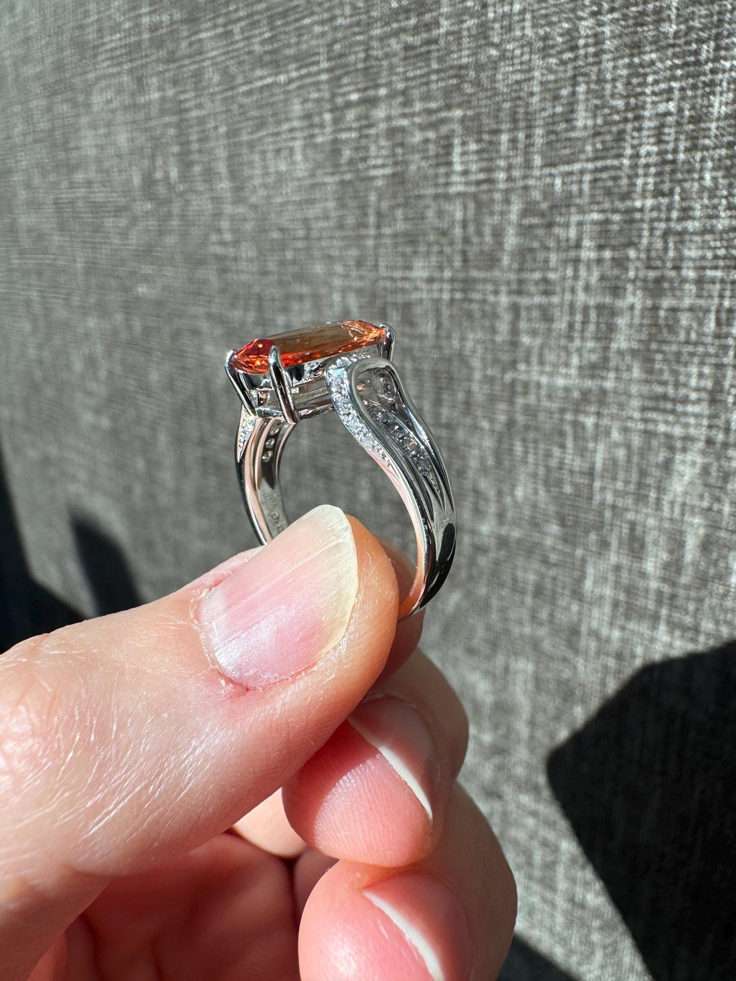Beautiful Solid Platinum 2.62 Carat Natural Topaz and Diamond Ring