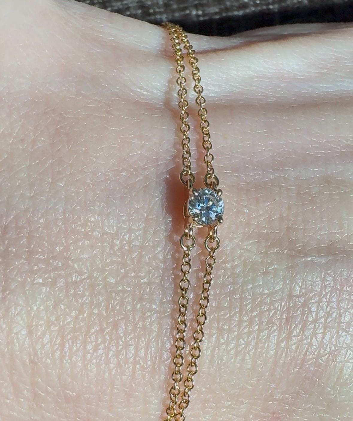 Tiffany & Co. 18K Rose Gold Solitaire Diamond Bracelet – 0.18 CTW