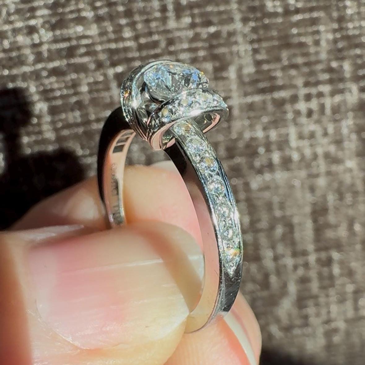 Tiffany & Co. Platinum Diamond Engagement Ring .44ct F VS2 Certified