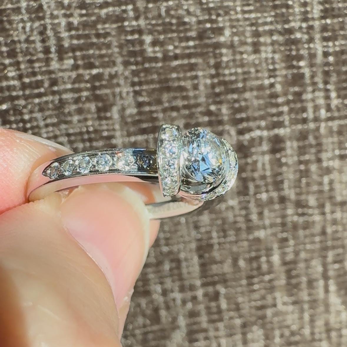 Tiffany & Co. Platinum Diamond Engagement Ring .44ct F VS2 Certified