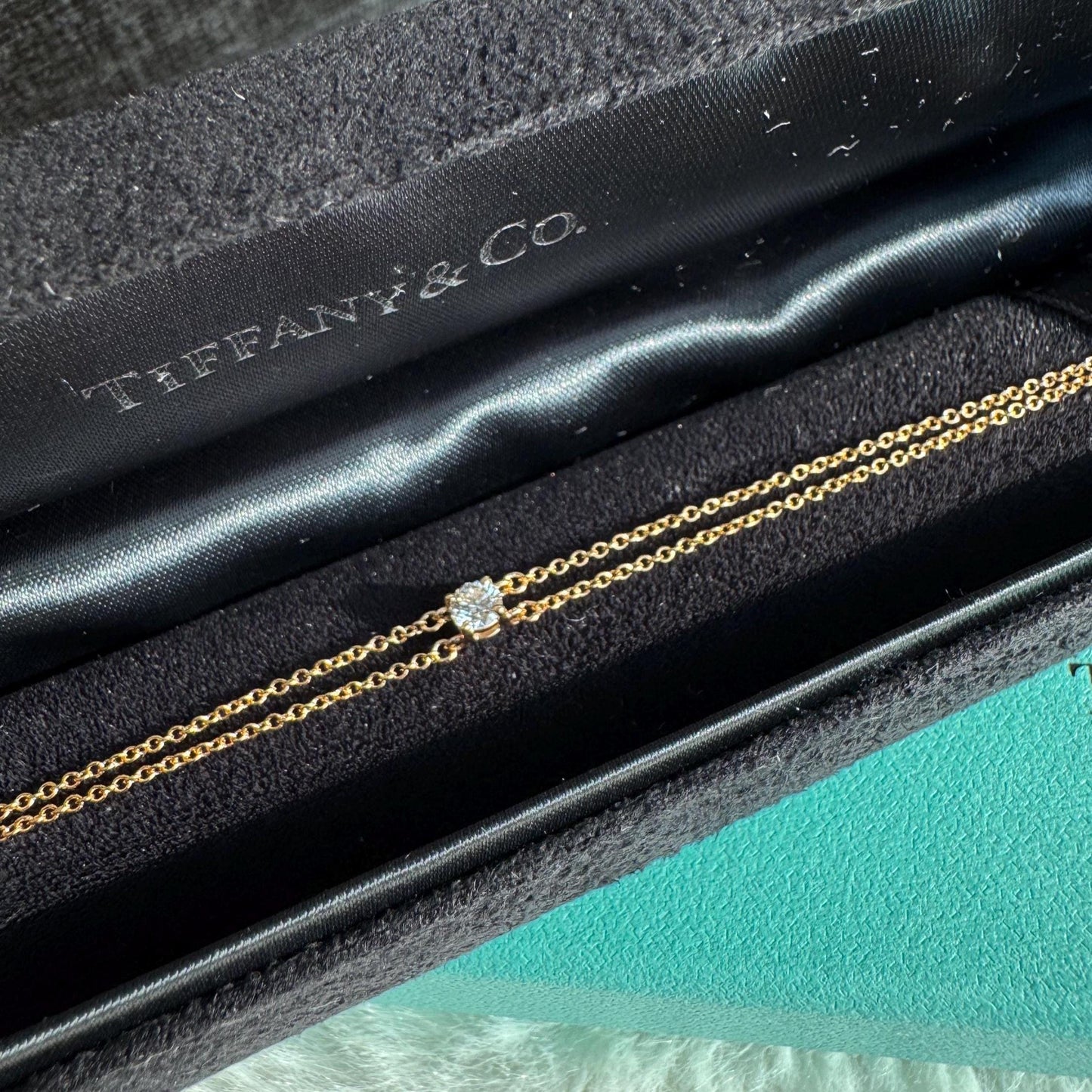 Tiffany & Co. 18K Rose Gold Solitaire Diamond Bracelet – 0.18 CTW