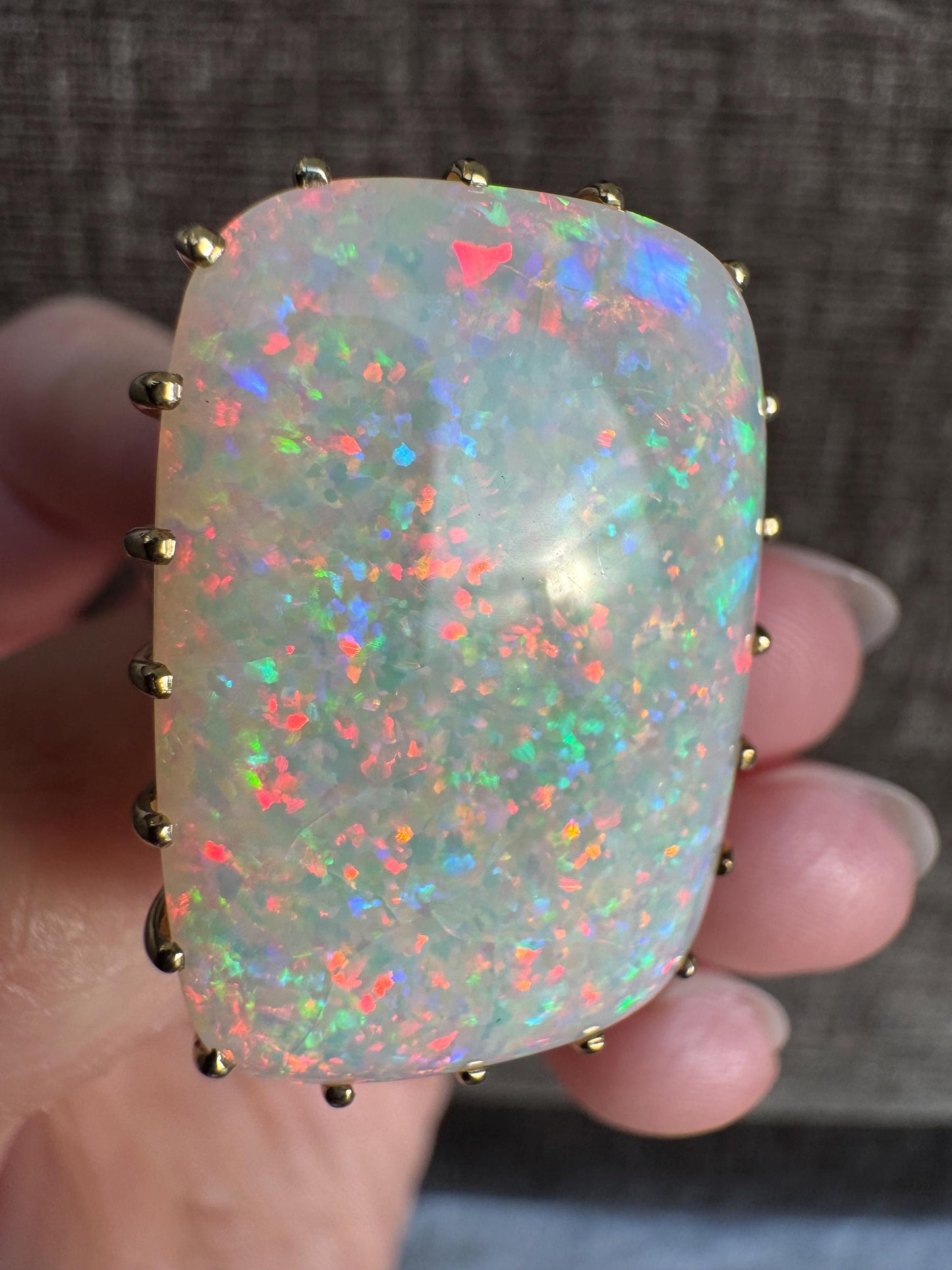 24 Carat Australian Opal 14k Solid Yellow Gold Ring