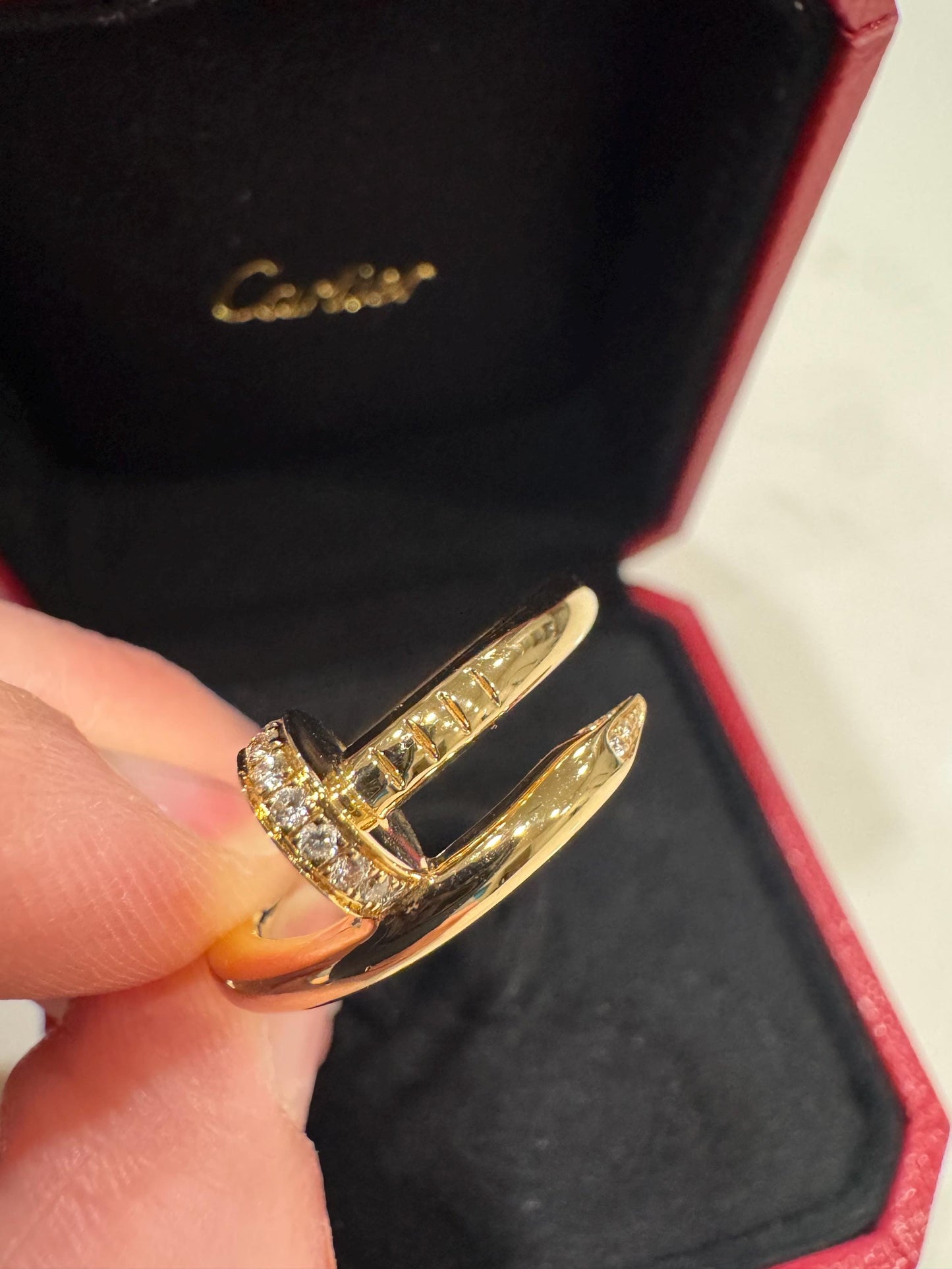 Authentic Cartier Juste Un Clou Diamond Ring | 18k Yellow Gold