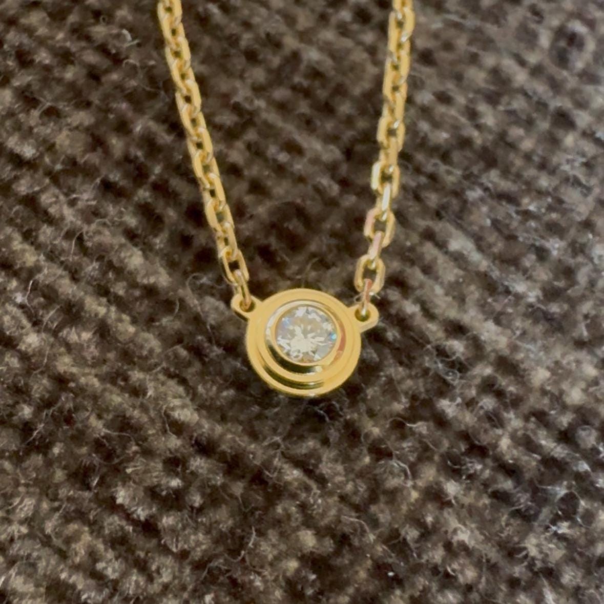 Authentic Cartier D’Amour Diamond Pendant Necklace – 18k Yellow Gold – Mini Model