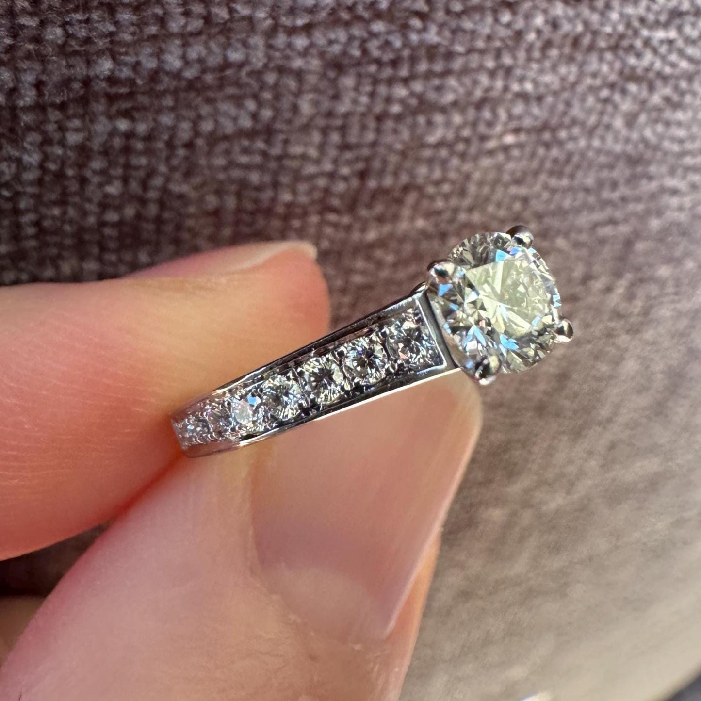 Authentic Cartier 18k White Gold Diamond Ring (All Certs Included)