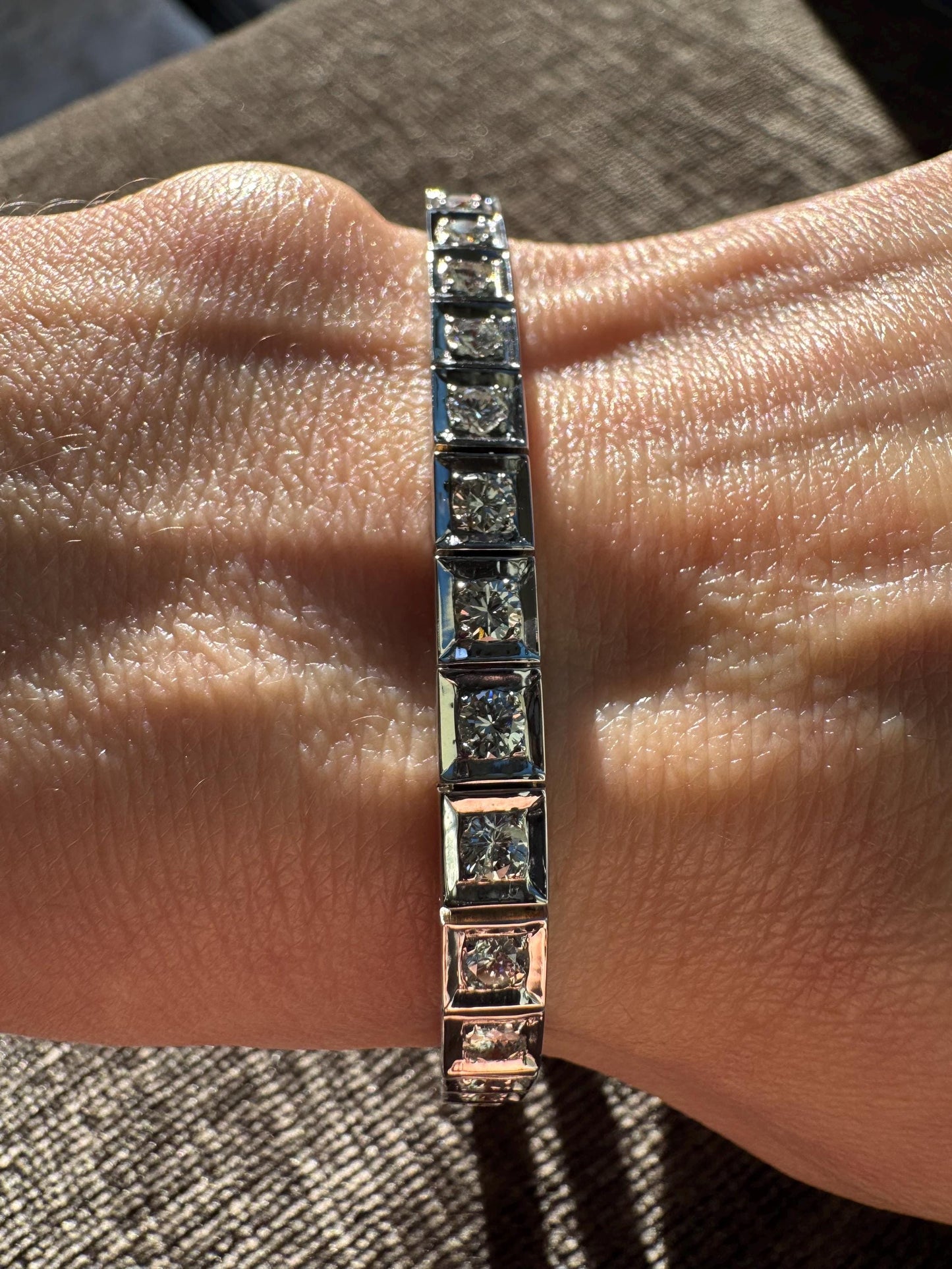 14k White Gold Diamond Bracelet | 3.2ctw H-VS1 | 14.8g | Vintage Estate Tennis Bracelet