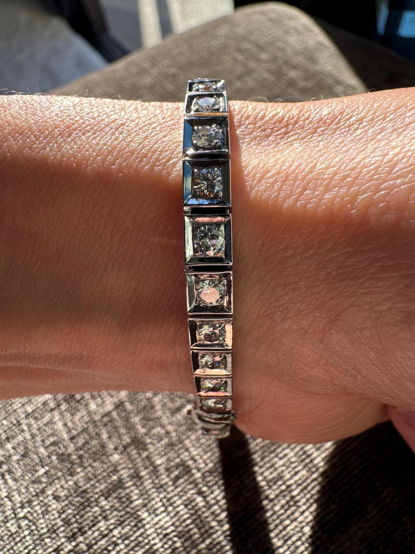 14k White Gold Diamond Bracelet | 3.2ctw H-VS1 | 14.8g | Vintage Estate Tennis Bracelet