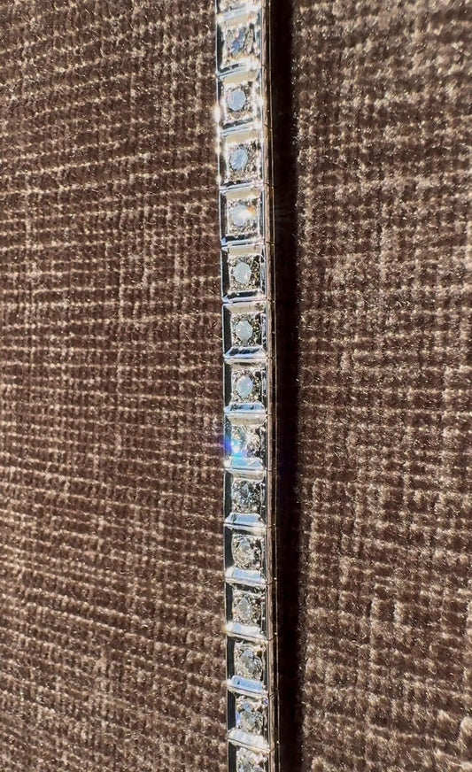14k White Gold Diamond Bracelet | 3.2ctw H-VS1 | 14.8g | Vintage Estate Tennis Bracelet